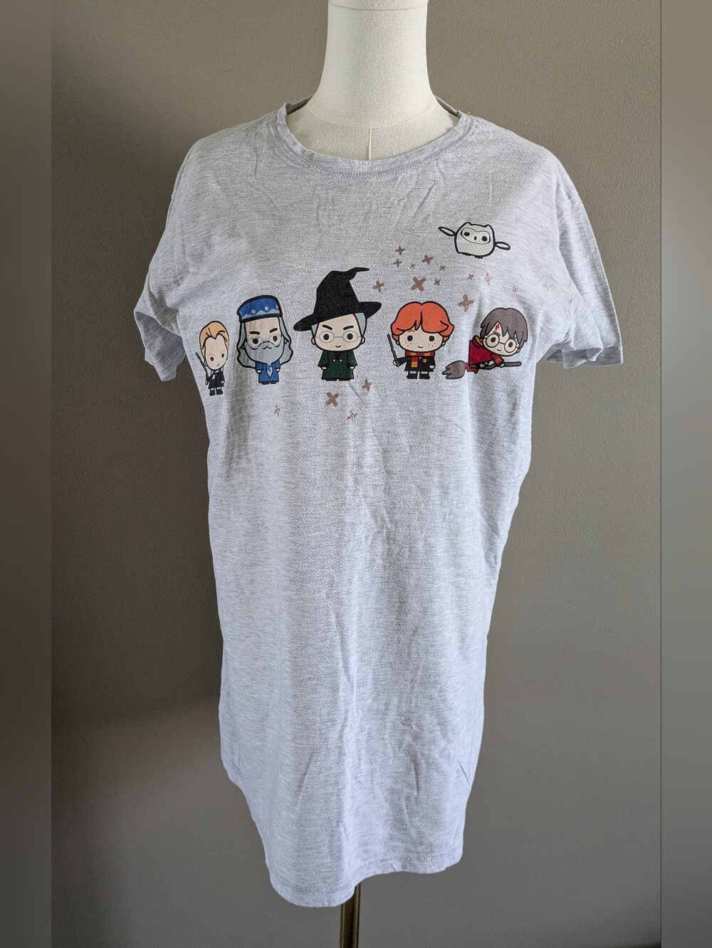 Harry Potter Property Of Hogwarts Love To Lounge Sleep Shirt Nightgown Gray MED